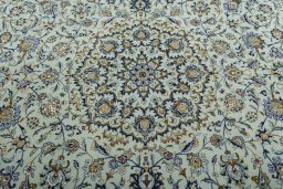 Central medallion detail of 2000s Kashan rug from Iran / Persia