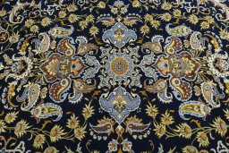 Central medallion detail of 2000s Kashan rug from Iran / Persia