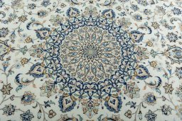 Central medallion detail of 2000s Kashan rug from Iran / Persia