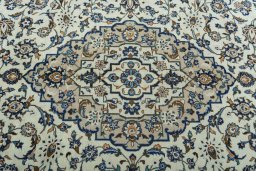 Central medallion detail of 2000s Kashan rug from Iran / Persia