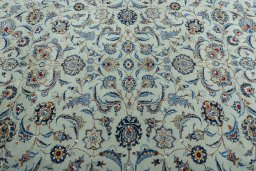 Central medallion detail of 2000s Kashan rug from Iran / Persia