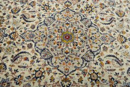 Central medallion detail of 2000s Kashan rug from Iran / Persia