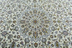 Central medallion detail of 2000s Kashan rug from Iran / Persia