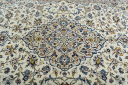Central medallion detail of 2000s Kashan rug from Iran / Persia