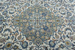 Central medallion detail of 2000s Kashan rug from Iran / Persia