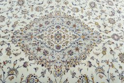 Central medallion detail of 2000s Kashan rug from Iran / Persia