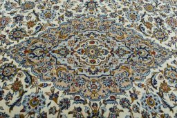 Central medallion detail of 2000s Kashan rug from Iran / Persia