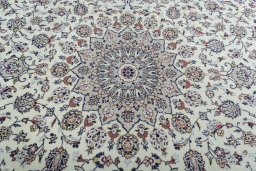 Central medallion detail of 2000s Kashan rug from Iran / Persia