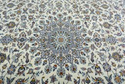Central medallion detail of 2000s Kashan rug from Iran / Persia