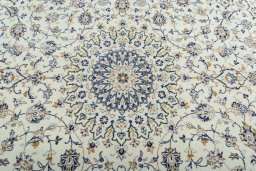 Central medallion detail of 2000s Kashan rug from Iran / Persia
