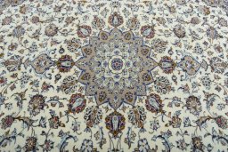 Central medallion detail of 2000s Kashan rug from Iran / Persia