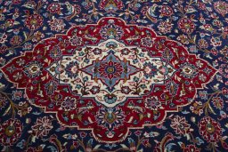 Central medallion detail of 2000s Kashan rug from Iran / Persia