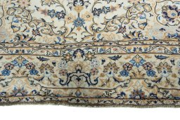 Full view of 2000s Kashan rug from Iran / Persia, 351 × 251 cm in Beige tones
