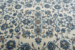 Central medallion detail of 2000s Kashan rug from Iran / Persia