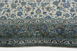 Full view of 2000s Kashan rug from Iran / Persia, 431 × 294 cm in Beige tones