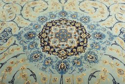 Central medallion detail of 2000s Kashan rug from Iran / Persia