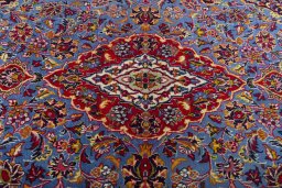 Central medallion detail of 2000s Kashan rug from Iran / Persia