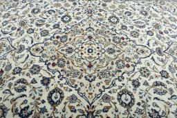 Central medallion detail of 2000s Kashan rug from Iran / Persia