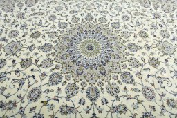 Central medallion detail of 2000s Kashan rug from Iran / Persia