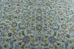 Central medallion detail of 2000s Kashan rug from Iran / Persia