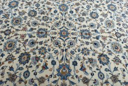 Central medallion detail of 1970s Kashan rug from Iran / Persia