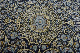 Central medallion detail of 2000s Kashan rug from Iran / Persia