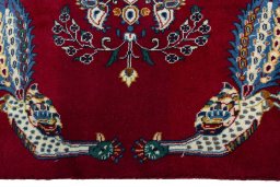 Central medallion detail of 2000s Kashan rug from Iran / Persia