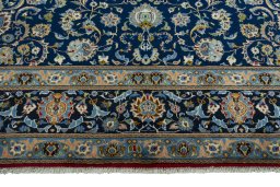 Full view of 2000s Kashan rug from Iran / Persia, 400 × 305 cm in Blue tones