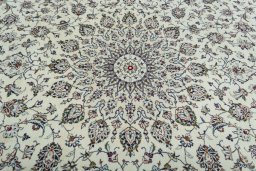 Central medallion detail of 2000s Kashan rug from Iran / Persia