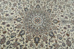 Central medallion detail of 2000s Kashan rug from Iran / Persia