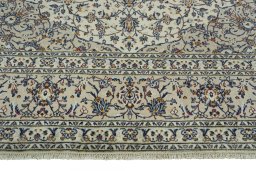 Full view of 2000s Kashan rug from Iran / Persia, 411 × 295 cm in Beige tones