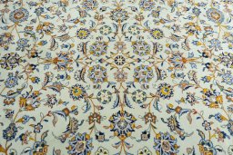 Central medallion detail of 2000s Kashan rug from Iran / Persia