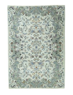Full view of 2000s Kashan rug from Iran / Persia, 458 × 316 cm in Green tones