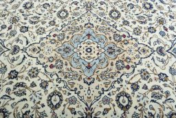 Central medallion detail of 2000s Kashan rug from Iran / Persia
