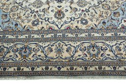 Full view of 2000s Kashan rug from Iran / Persia, 350 × 251 cm in Beige tones
