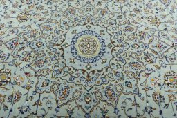 Central medallion detail of 2000s Kashan rug from Iran / Persia