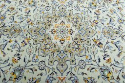Central medallion detail of 2000s Kashan rug from Iran / Persia