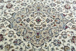 Central medallion detail of 2000s Kashan rug from Iran / Persia