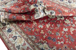 Surface texture of New Kashan rug with natural Wool and intricate pattern