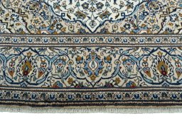 Full view of 2000s Kashan rug from Iran / Persia, 308 × 198 cm in Beige tones