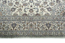 Full view of 2000s Kashan rug from Iran / Persia, 348 × 251 cm in Beige tones