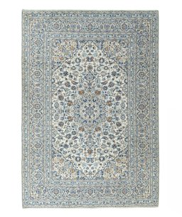 Full view of 2000s Kashan rug from Iran / Persia, 355 × 250 cm in Beige tones
