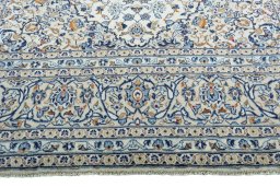 Full view of 2000s Kashan rug from Iran / Persia, 355 × 250 cm in Beige tones