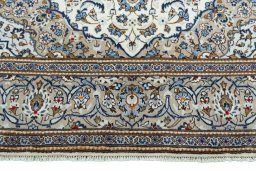 Full view of 2000s Kashan rug from Iran / Persia, 311 × 194 cm in Beige tones
