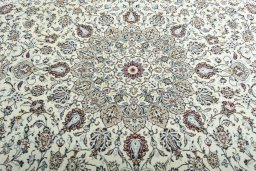 Central medallion detail of 2000s Kashan rug from Iran / Persia