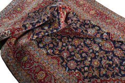 Surface texture of New Kashan rug with natural Cork and intricate pattern