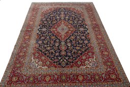 Surface texture of New Kashan rug with natural Cork and intricate pattern