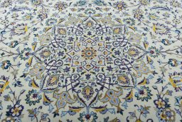 Central medallion detail of 2000s Kashan rug from Iran / Persia