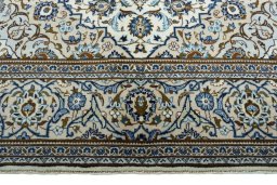 Full view of 2000s Kashan rug from Iran / Persia, 304 × 199 cm in Beige tones