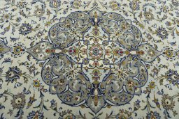 Central medallion detail of 2000s Kashan rug from Iran / Persia